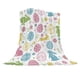 thumbnail image 2 of Manta de conejito de Pascua con estampado de huevos de colores | Manta de poliéster suave de 130 x 140 cm para sofá cama | Decoración navideña de primavera para habitación infantil, 2 of 7