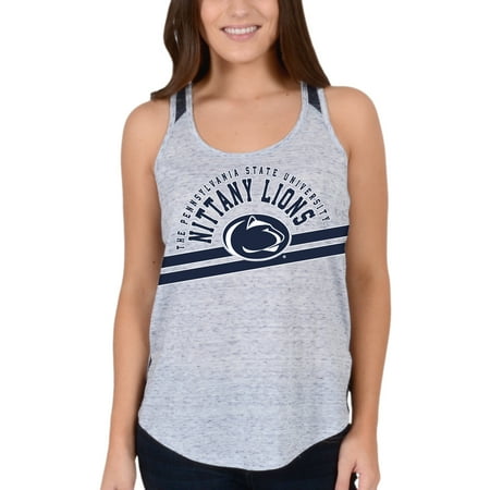 Penn Tank Top - Women's Gray Penn State Nittany Lions Dual Stripe Racerback Tank Top