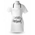 thumbnail image 3 of I'm Mermaid Apron Girl Quotation Monochrome Calligraphic Hand Written Inspirational Arrangement, Unisex Kitchen Bib Apron with Adjustable Neck for Cooking Baking Gardening, Black White, by Ambesonne, 3 of 3