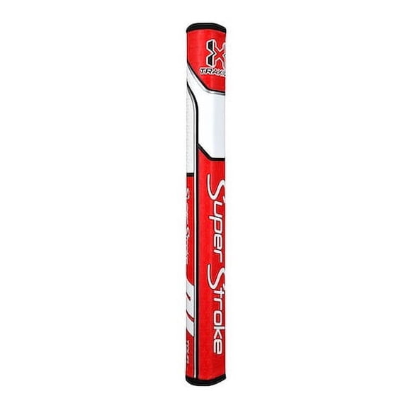 SuperStroke Traxion Tour Golf Putter Grip, Red/White (Tour 2.0) | Advanced Surface Texture that Improves Feedback and Tack | Minimize Grip Pressure with a Unique Parallel Design | Tech-Port,70102