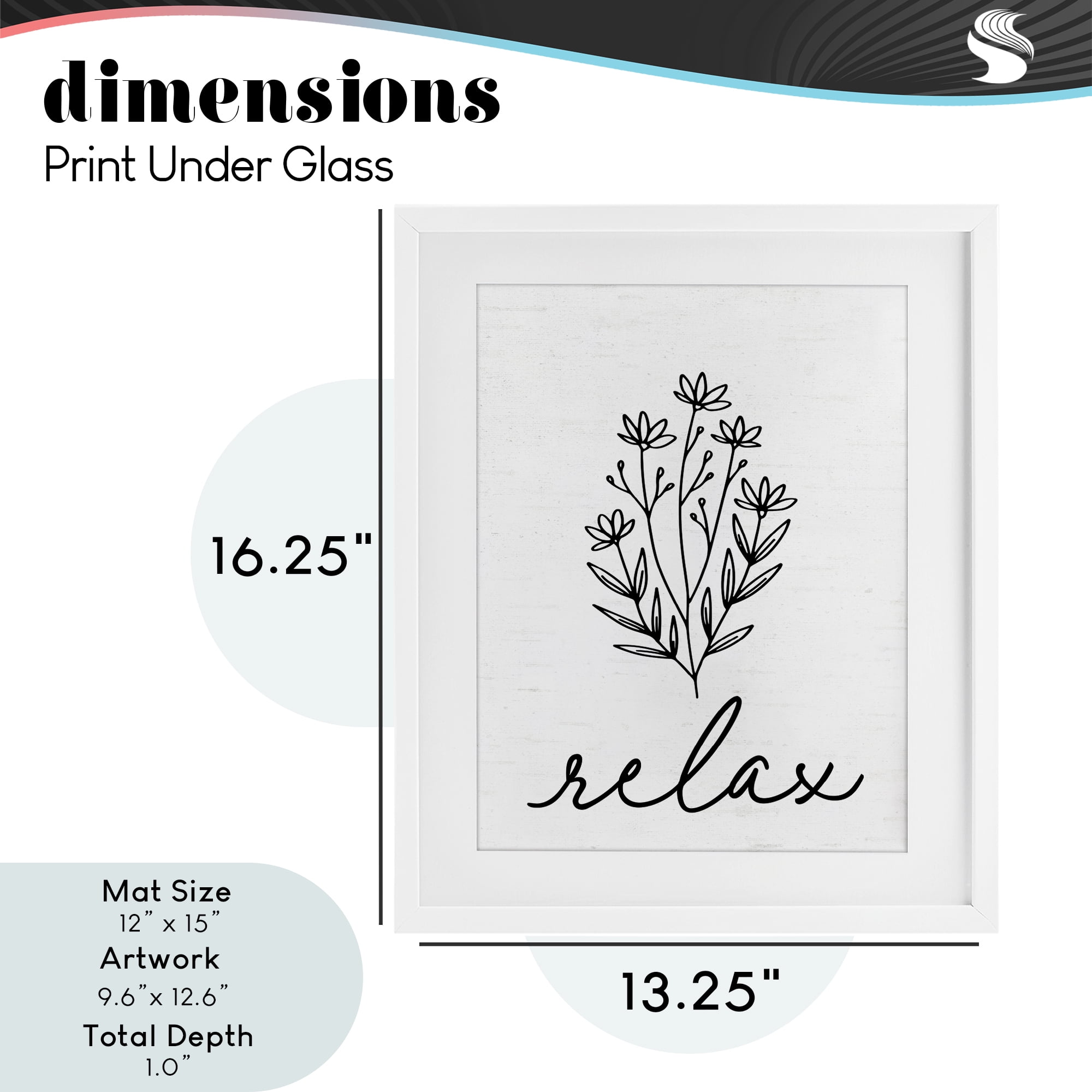 Bathroom Herb Relax White Framed Print Under Glass, design by Lettered and Lined