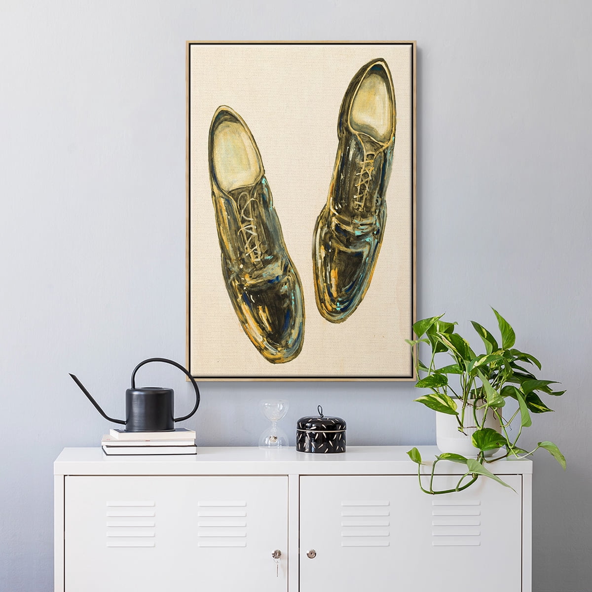 The Shoe Fits I V1 Framed Premium Gallery Wrapped Canvas - Ready to Hang - 27 x 41 - Natural Wood Floating Frame