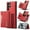 Red, variant on 2 in 1 Wallet Case for Samsung Galaxy S25 Ultra for Women Men, Detachable Cards Holder Magnetic Back Cover Stand Feature Shockproof Premium PU Leather Phone Cover for Samsung Galaxy S25 Ultra, Black