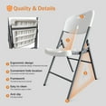 thumbnail image 6 of 6V-Sermmoo 4 Pack White Plastic Folding Chair, Indoor Outdoor Stackable Seat,750LB Capacity, 6 of 7