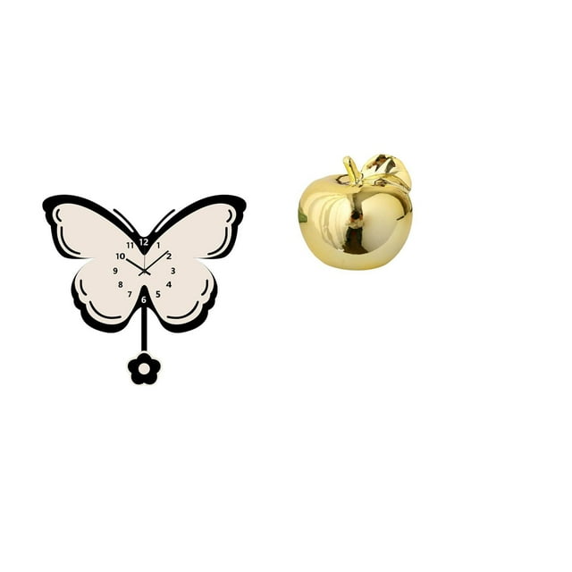 Reloj De Pared De Mariposa Acrílica, Escultura De Cerámica, Adorno Decorativo Para Oficina, Comedor, Habitación Infantil, Porches De Granja Y Restaurantes.