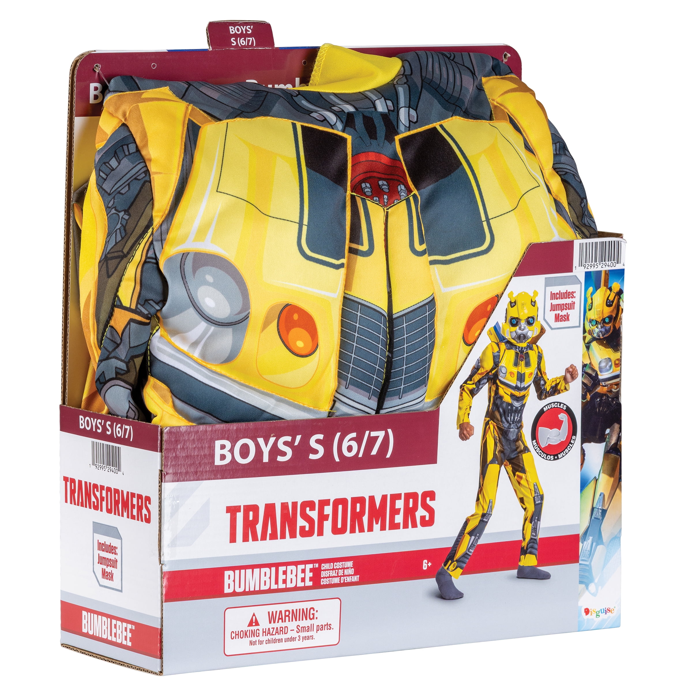 Transformers Bumblebee Halloween Costume for Children, Boys Size S (6/7), by Disguise