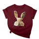 thumbnail image 1 of Tops de Cuello Alto para las Mujeres Amante Impreso Camiseta Cuello Redondo Manga Corta, Poliéster Spandex, 1 of 7