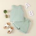 thumbnail image 4 of Coerni Toddler Baby Boy Mother's Day Outfits Crewneck Sleeveless Letter Print Tank Tops Elastic Shorts Casual Summer Clothes Hawaii Holiday Set, 4 of 9