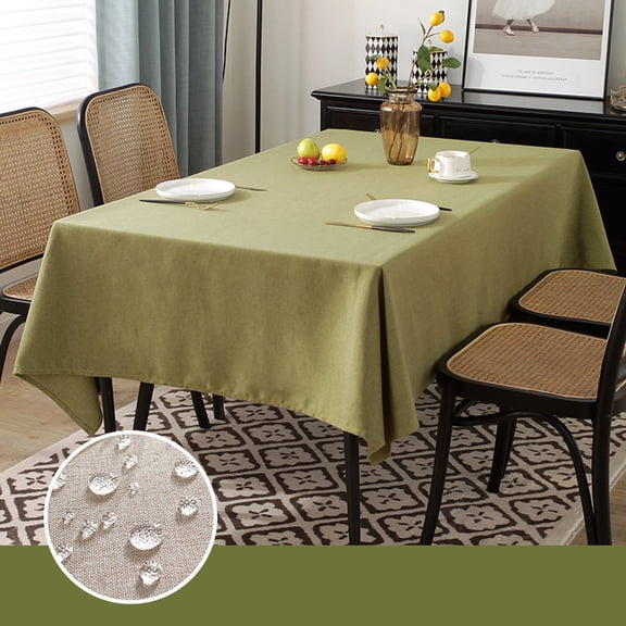 Xukmct Rectangle Tablecloth Waterproof Linen Table Cloths Washable Table Cover for Banquet, Weddings, Party, 51" x 51"