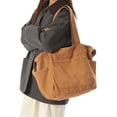 thumbnail image 3 of Sunyuer Large Capacity Canvas Tote Bag for Women, Simple Commuter Shoulder Bag, Trendy Slant Crossbody Bag for Work Shopping, 3 of 7