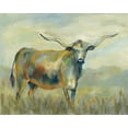 thumbnail image 2 of Vassileva, Silvia 32x26 Gold Ornate Wood Framed with Double Matting Museum Art Print Titled - Colorful Longhorn Cow, 2 of 4