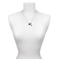 thumbnail image 3 of Delight Jewelry Silvertone Red Paw on Black Disc - Love and Lock Charm Necklace, 18"+1", 3 of 4