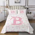 thumbnail image 1 of Erosebridal Initial A-Z Coverlet Set Twin, Initial Letter Z Bedding Set, Girly Princess Bow Decor, 1 of 5