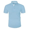 thumbnail image 4 of Tauxra Men's Casual T-Shirt for Men, Short Sleeve Lapel Color Blocking Top, Soft Polyester Comfortable Fit for Daily and Outdoor Wear, 4 of 7