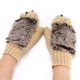 thumbnail image 4 of Guantes de punto para mujer, guantes de lana cálidos para otoño e invierno, guantes para dedos de erizo, guantes para dedos de dibujos animados, 4 of 6