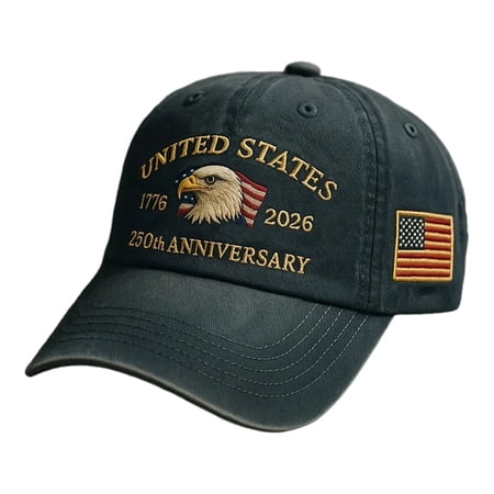 JUUNthy USA 250th Anniversary Hat Embroidered Cotton Adjustable Baseball Cap