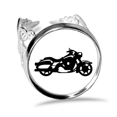 thumbnail image 1 of Motorcycle Mechanical Outline Pattern Ring Adjustable Love Wedding Engagement, 1 of 3