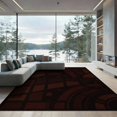 thumbnail image 2 of ODIKA 8'x10' Red Deep Modern Geometric Abstract Wine Washable Area Rug Contemporary Curved Lines Architectural Block Durable, Non-Slip for Living Room, Under Sectional, Family, 2 of 7