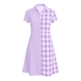 thumbnail image 6 of Karymi Womens Summer Dresses Collared Casual Mid-Length Plaid Print A-Line Leisure Loose Comfy Dress Figure Friendly Patchwork Dresses Summer Comfy Women Dresses 2026, 6 of 6