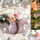 thumbnail image 2 of 1 pieza de bonito colgante de decoración navideña de alce, pájaro, conejo, ardilla y erizo, acrílico 2D, interesante adorno colgante para árbol de Navidad, 2 of 5