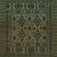 thumbnail image 1 of Ahgly Company Machine Washable Indoor Square Persian Turquoise Blue Traditional Area Rugs, 5' Square, 1 of 4