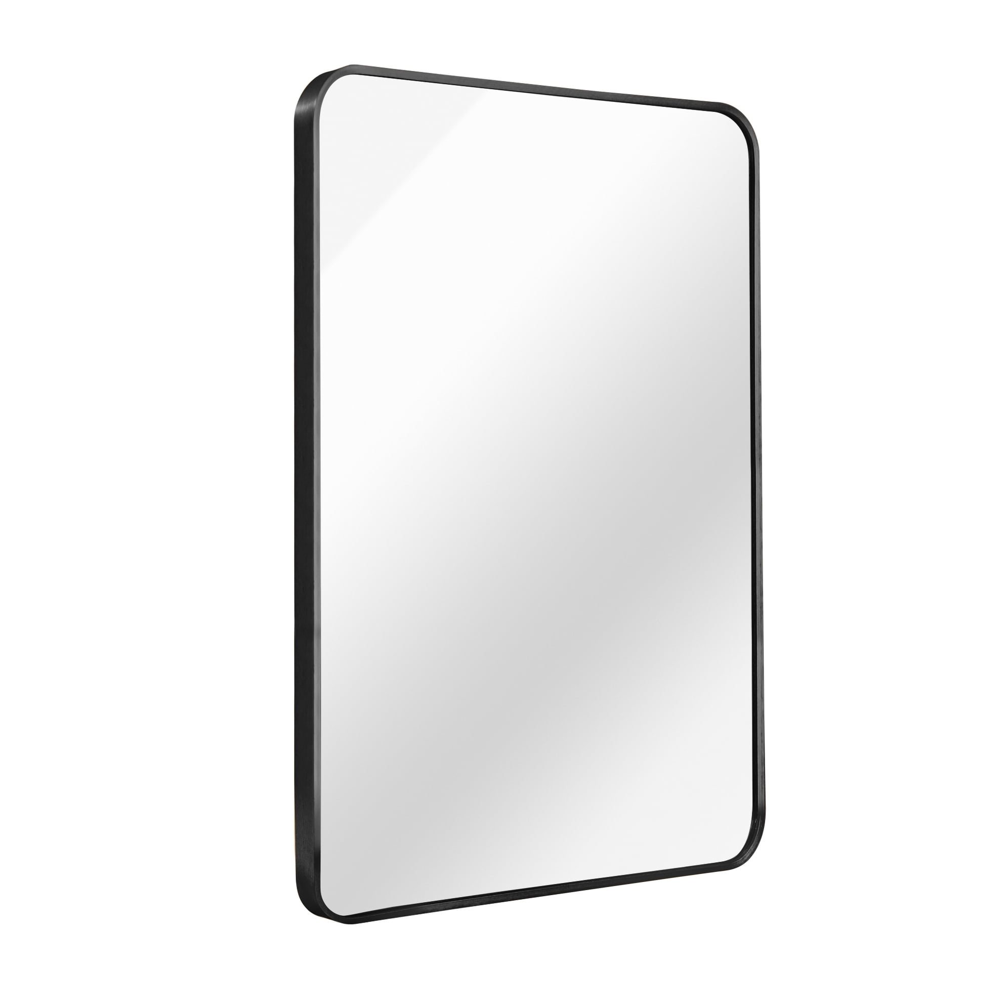 Noble House 22x30 Inch Rectangular Bathroom Wall Mirror, Aluminum Frame Vanity Mirror, Black