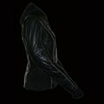 thumbnail image 6 of Milwaukee Leather ML2066 Women's 3/4 Black Leather Hoodie Jacket with Reflective Tribal Design X-Large, 6 of 10