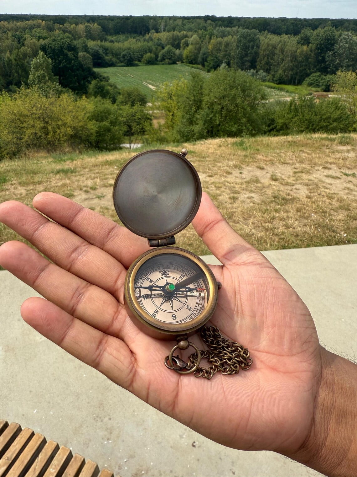 Engraved Brass Compass with Chain – “To My Son” Inspirational Message | Vintage Pocket Compass Gift for Son