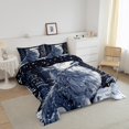 thumbnail image 3 of Wolf Kids Comforter Set Twin Size,Winter Snow Modern Building Bedding Set,Boys Men Room Decor,Wild Hunting Animal Adventure Rustic Down Comforter,Navy Blue White Duvet Insert,1 Pillowcase, 3 of 7