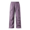 thumbnail image 6 of Coerni Boys Parachute Cargo Pants Lightweight Quick Dry Wide Leg Pants Casual Trousers Teen Spring Fall Outdoor Wear Baggy Hiking Pants, 6 of 6