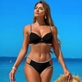 thumbnail image 4 of LYMAYTER S-XL Women Bikini Sets Deep V-Neck Comfort Swimsuits for Female Fallow Hot Spring Bathing Suit, 4 of 8