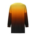 thumbnail image 6 of Charella Long Sleeve Shirts for Women Gradient Color Crew Neck Long Hem Shirts with Pockets Casual Loose Tee (XL, Gold), 6 of 7