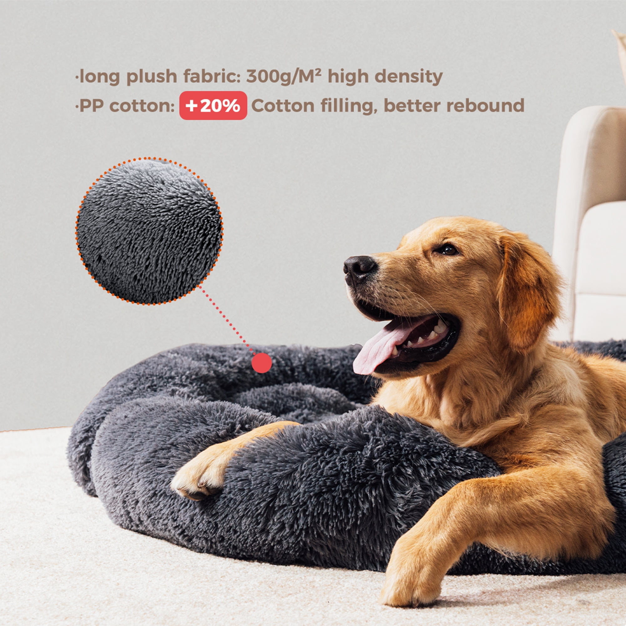 Kadyn 45" Plush Long Fur Dog Couch Bed, Dog Bed Mats with Anti-Slip Bottom, Washable Removable Couch Cover, Perfect for Medium and Large Dogs Cats, Gray Kadyn 45" Plush Long Fur Dog Couch Bed, Dog Bed Mats with Anti-Slip Bottom, Washable Removable Couch Cover, Perfect for Medium and Large Dogs Cats, Gray