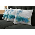 thumbnail image 2 of Ambesonne Beach Throw Pillow Cover 4 Pack, Seashells Blue Palm Art, 24", Blue White, 2 of 6