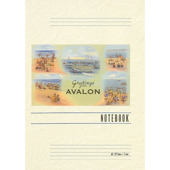 Vintage Lined Notebook Greetings from Avalon, New Jersey, (Paperback)