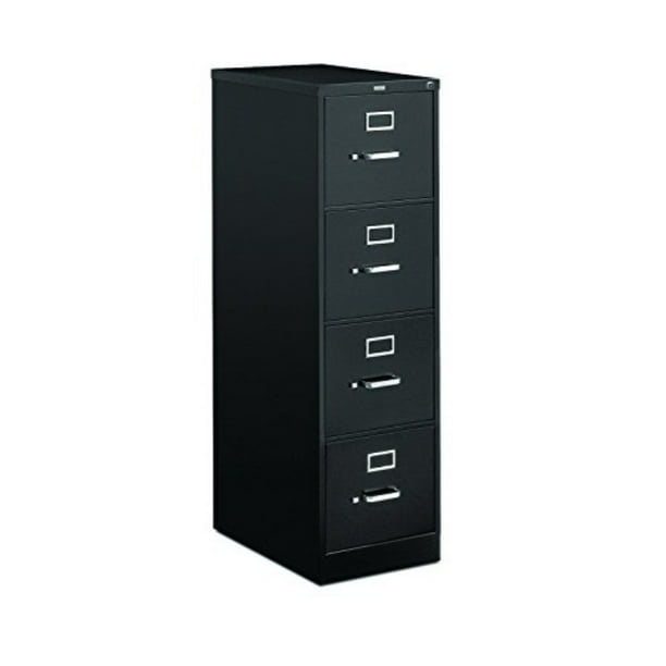 Hon 4 Drawer Letter File Full Suspension Filing Cabinet With Lock 52 By 25 Inch Black H514 Walmart Com Walmart Com