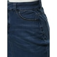thumbnail image 4 of A2Y Women's Slim Fit Rayon Knee Length Unhem Back Slit Denim Jean Pencil Skirt Dark Wash 2XL, 4 of 4