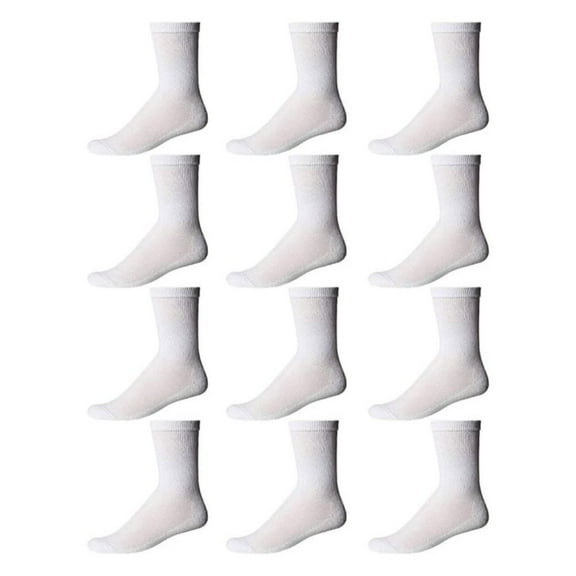 Yacht & Smith Children & Kids Wholesale Bulk Sports Crew, Athletic Case Pack Socks, by SOCKS'NBULK (12 Pairs White USA, Kids 4-6 (Shoe size 7-10))