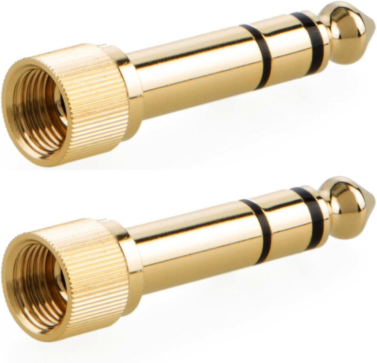 Nuevo 2 Adaptadores De Cabo De Áudio De 3,5 Mm A 6,35 Mm