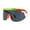 Green Orange Black, variant on Kush 80s Paint Splatter Sport Half Rim Shield Sunglasses Green Orange Black