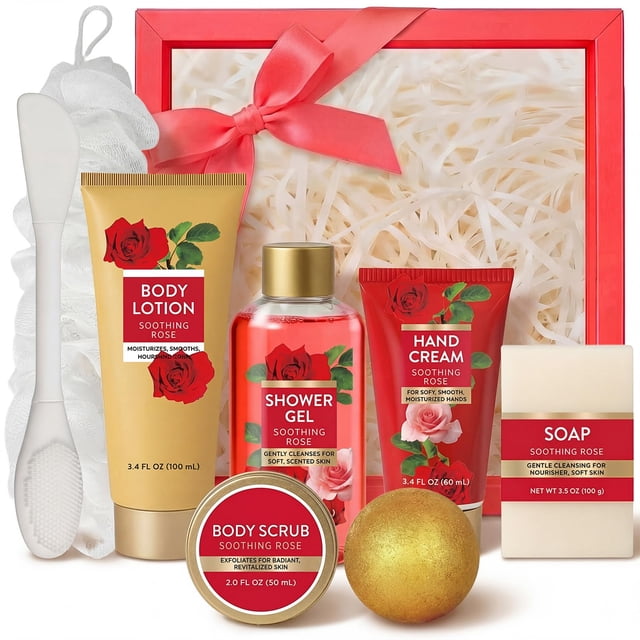 Spa Luxetique Set de Regalo de Baño y Cuerpo de Rosa, 8 piezas