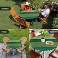 thumbnail image 5 of Round Fitted Tablecloth with Elastic Green Wood Grain Tablecloths Farm Barn Wooden Stripes Patio Table Cover for Kitchen Dinner Party Picnic Decor Indoor Outdoor Fits Tables up to 36"- 44" Diameter, 5 of 9