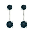 thumbnail image 3 of 14K Solid Gold Screw Back Stud Earrings for Women | 3 cttw Round Cut Natural London Blue Topaz | White Gold, 3 of 5
