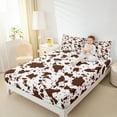 thumbnail image 4 of Manfei Brown Cow Print Bed Sheets, Cartoon Modern Fashion King Sheets, Teen Kids Adult Sheet Set, Breathable Home Decor, 4pcs, 4 of 7