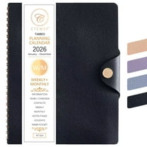 CTCMSP 2026 Planner Yearly Calendar Notebook(Jan-Dec.2026,6.3"x8.5"),Weekly Monthly Planner 2026 for Office Home Work Gift Supplies-Leather