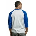 thumbnail image 4 of 247 Frenzy Men's Essentials Top Pro 3/4 Sleeve Raglan Baseball Tee - Royal Blue White, 4 of 4