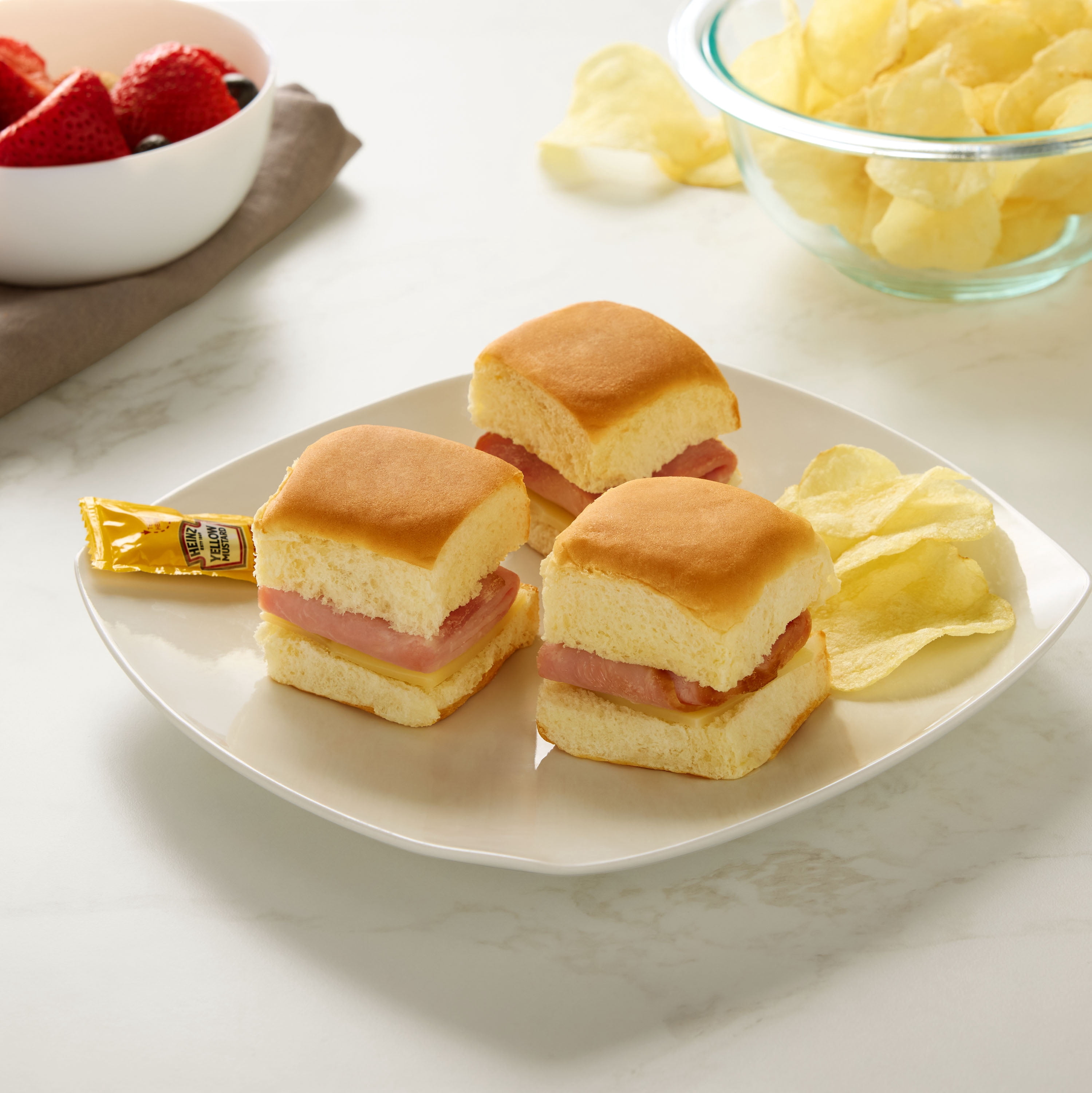 Taylor Farms Ham & Swiss Sandwich Sliders, 3 Count, 5.7 oz (Fresh)