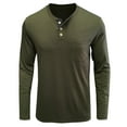 thumbnail image 1 of CEHVOM Men Long-Sleeve Beefy Muscle Basic Solid Pure Color Blouse Tee Shirt Top, 1 of 5