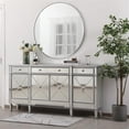 thumbnail image 2 of 72 inch mirrored credenza in silver, 2 of 10