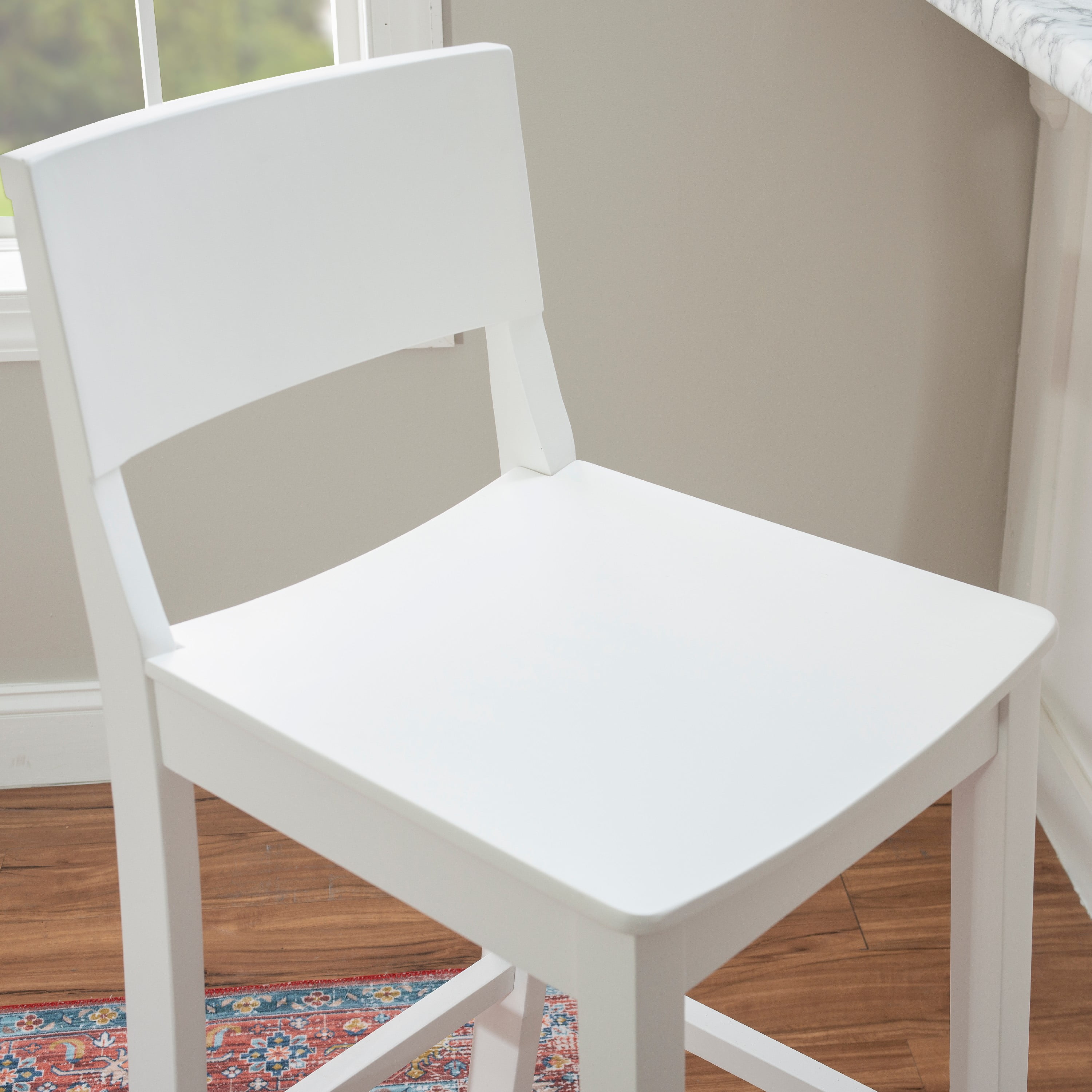 Linon Darcy 30" Indoor Wood Bar Stool, Set of 2, White